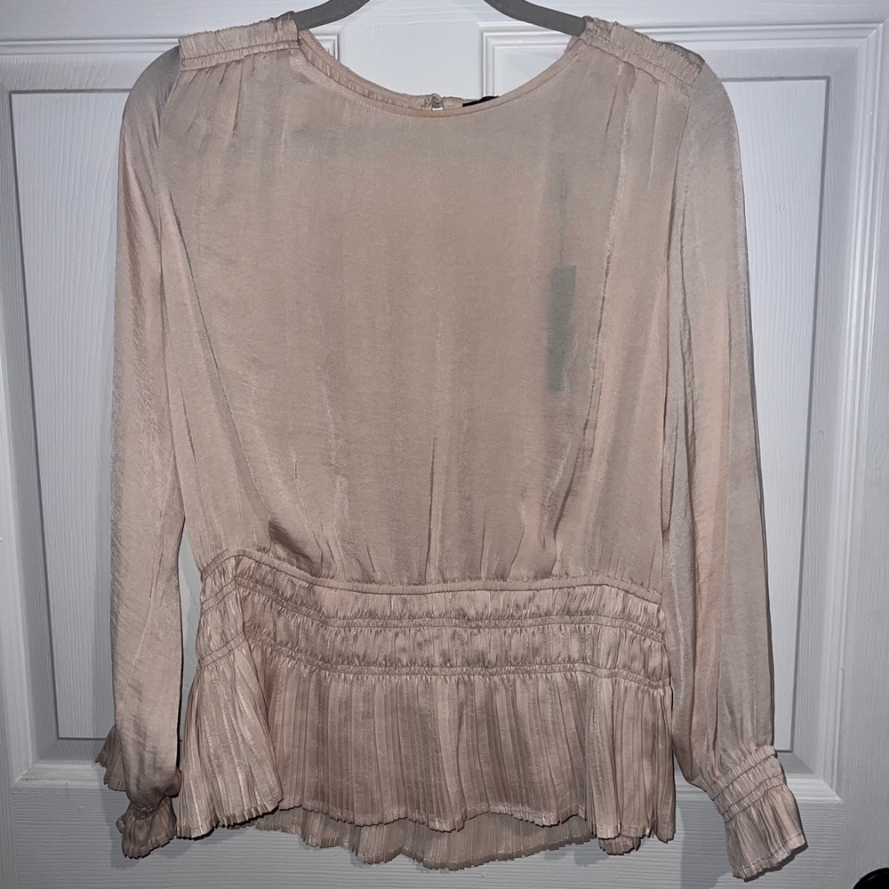 Tahari Cream Ruffle Blouse